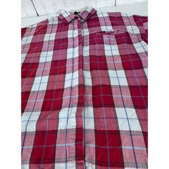 "Diane Von Furstenberg" Vintage, Flannel Plaid Shirt,SZ M, FINAL SALE, DAMAGED! - Picture 8 of 11